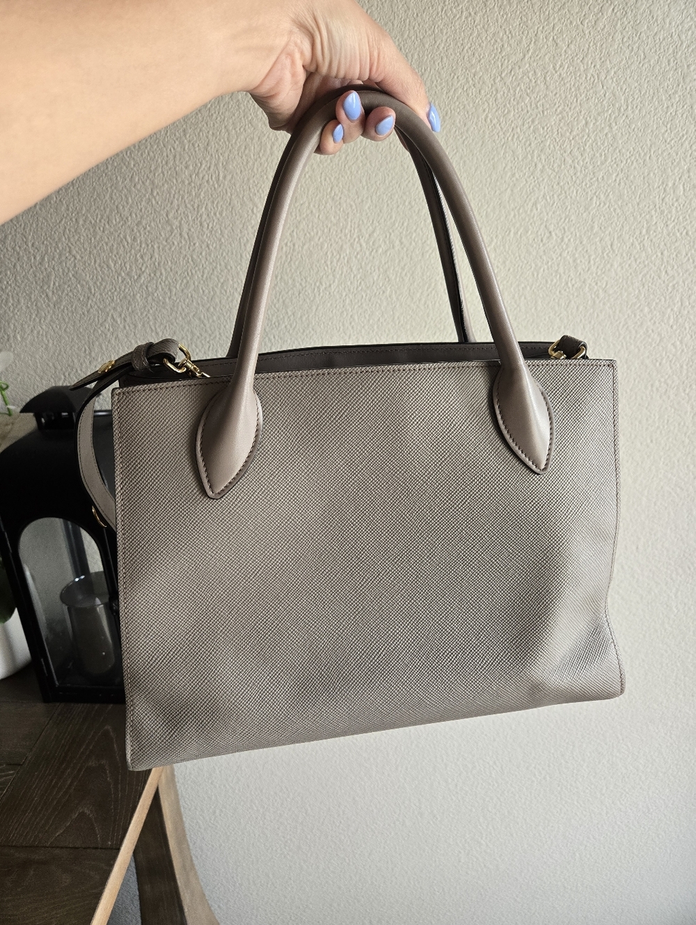 Authentic Prada Milano Taupe Leather Tote Bag - Picture 4 of 17